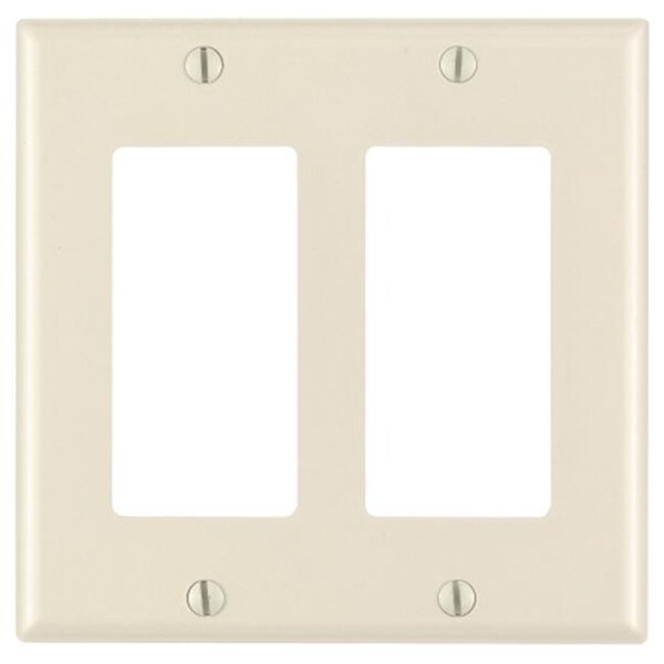 Placa de pared Leviton 001-80409-00T de 2 gangos en color almendra claro para interruptores Decora