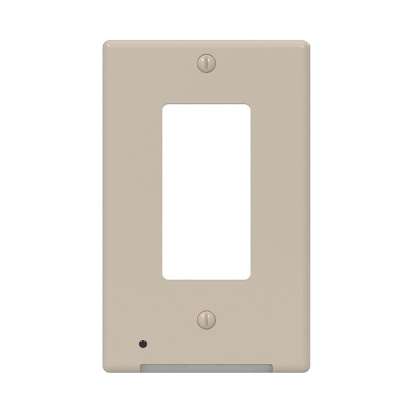 Placa de pared con luz nocturna LumiCover Almond de Light House Beauty para interruptor de plástico de 1-Gang - LI1739005