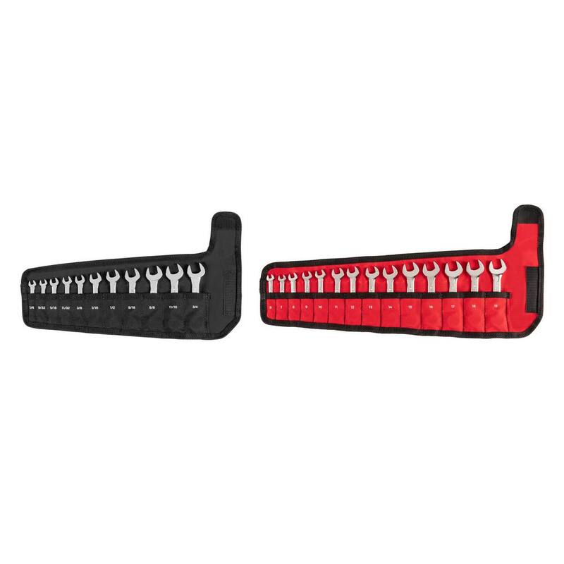 Juego de llaves combinadas cortas TEKTON de 1/4 a 3/4 pulgadas y de 6 a 19 mm con estuche (25 piezas) - WCB94403