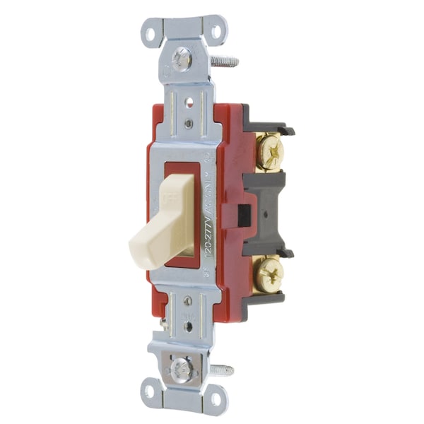 Interruptores y controles de iluminación, Serie Hubbell-PRO, Interruptores basculantes, Propósito general AC, Un polo, 20A 120/277V AC, Conexión posterior y lateral - 1221LA