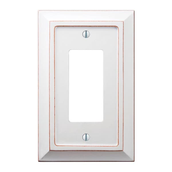 Amerelle Placa de Pared Decorativa de Madera Blanca de 1 Gang Savannah 1 pk - 4040RDW