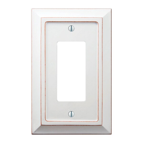 Amerelle Placa de Pared Decorativa de Madera Blanca de 1 Gang Savannah 1 pk - 4040RDW