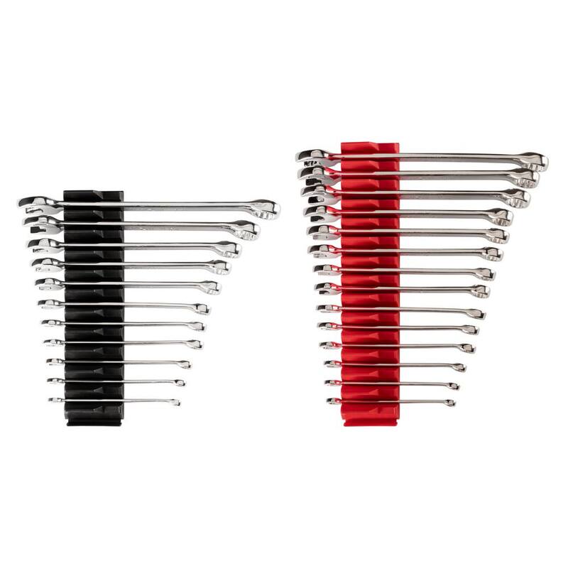 Juego de llaves mixtas TEKTON de 1/4 a 3/4 pulgadas, 6 mm a 19 mm con organizador modular de ranuras (25 piezas) - WCB95301.