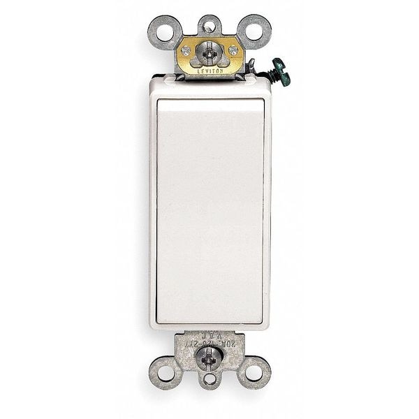 Interruptor de pared Leviton, 1 polo, 120/277V, 20A, blanco, tipo Rocker - 5621-2W