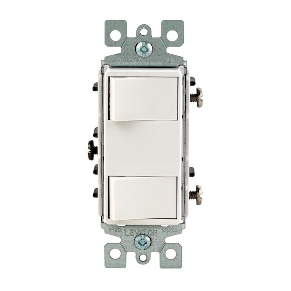 Interruptor basculante blanco Decora Leviton de 15 amperios 1 pieza - 01754-0WS