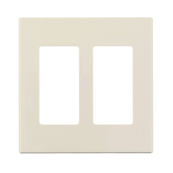 Leviton Placa de Pared Decorativa sin Tornillos de Policarbonato Almendra de 2 Bandas Decora Plus 1 pk - 80309-T