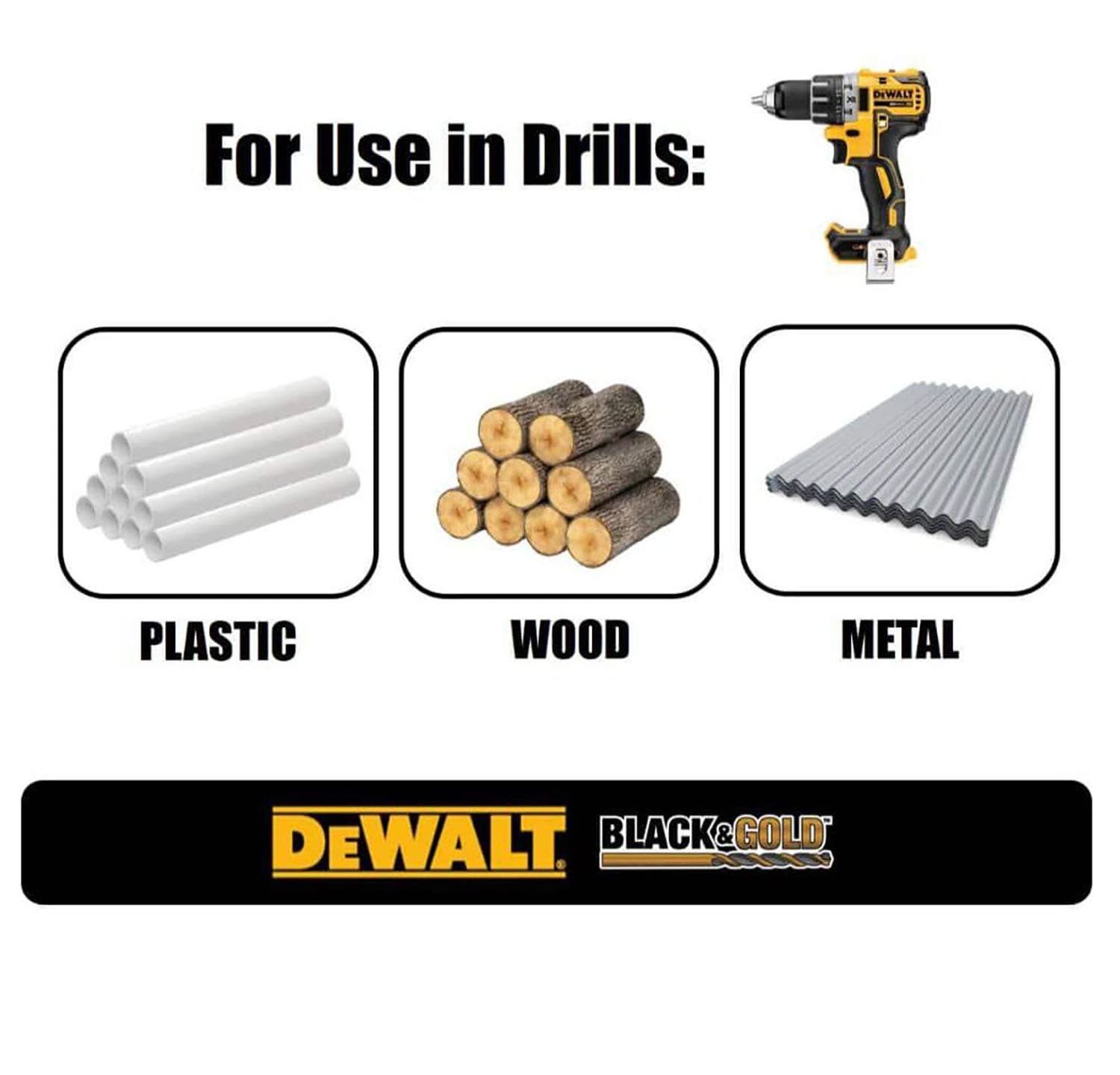 DEWALT Broca helicoidal recubierta en negro y dorado de longitud estándar de 9/16 pulgadas x 6 pulgadas - DW1620