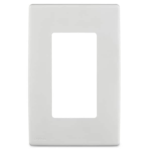 Leviton Placa de Pared sin Tornillos para Decorador de plástico de 1 gang, Blanco, 1 pieza - R52-REWP1-0WW