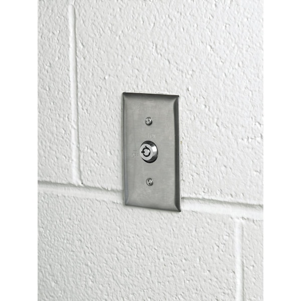 Placas de pared con apertura de seguridad Hubbell Wiring Device-Kellems, Número de gangs: 1 Acero inoxidable, Acabado cepillado, Plata - SS12RKL