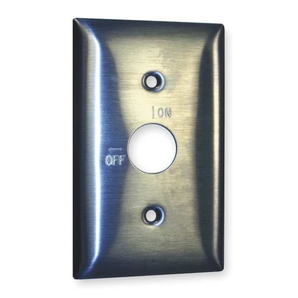 Placas de pared con apertura de seguridad Hubbell Wiring Device-Kellems, Número de gangs: 1 Acero inoxidable, Acabado cepillado, Plata - SS12RKL
