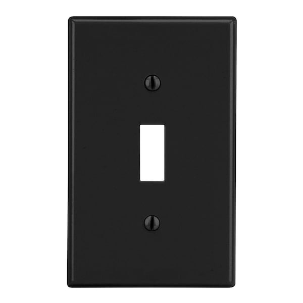 Placa de pared Hubbell Wiring Device-Kellems, tamaño mediano 1-Gang, interruptor de palanca, negro - PJ1BK