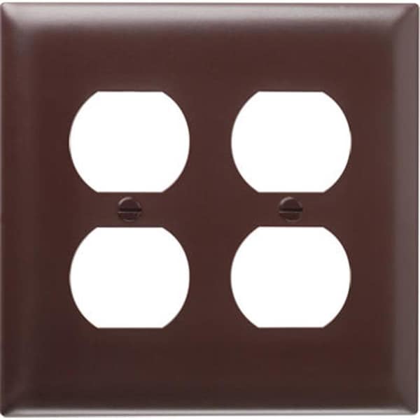 Placa de pared con 2 tomas dobles SP82U 2 Gang, Urea - Marrón - NE578009