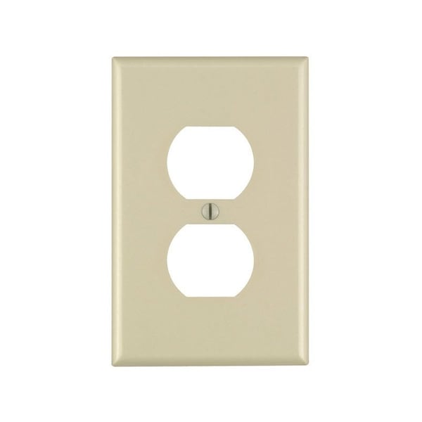 Placa de Pared Dúplex de Plástico de 1 gang color Marfil Leviton 1 pk - 80503-00I