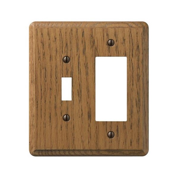 Placa de pared de madera contemporánea Livewire 901TR 1 Toggle-1 Rocker Combo Medium Oak - LI612888