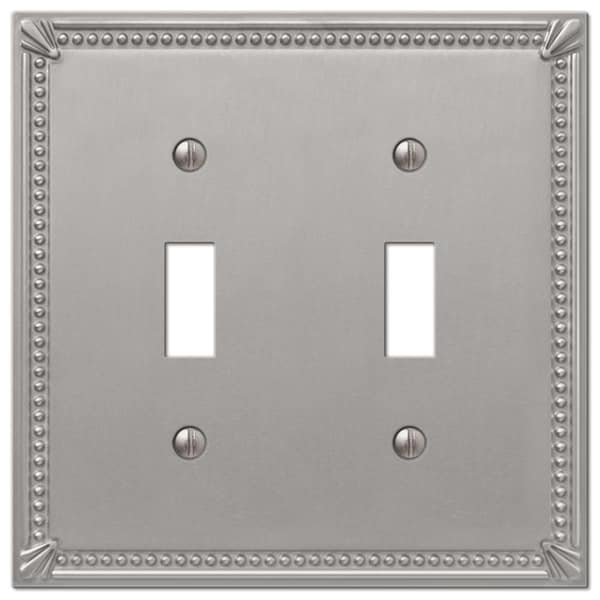 Placa de pared de metal niquelado cepillado para interruptores y pulsadores tipo palanca - WO3303064