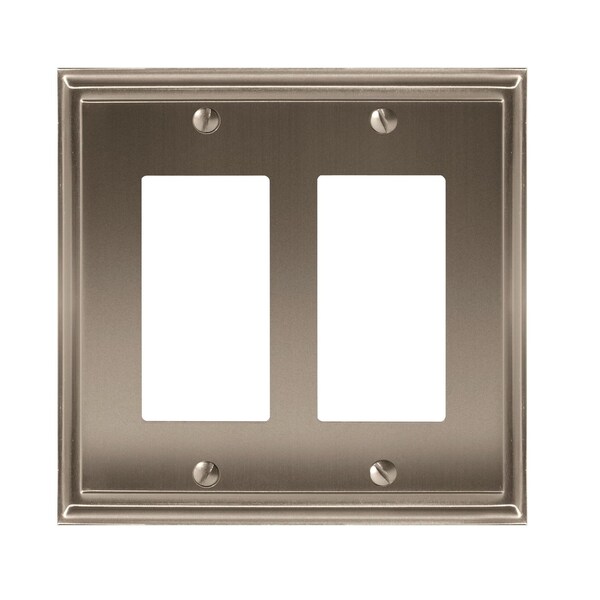 Placa de pared Amerock Mulholland de níquel satinado para 2 interruptores - 1906963