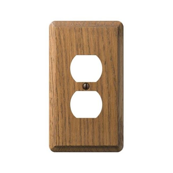 Placa de pared para 1 toma corriente doble estilo contemporáneo Livewire 901D en roble medio