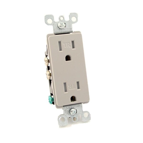 Receptáculo dúplex resistente a tamper color gris Gorgeousglow 15 A 125 V - GO738322