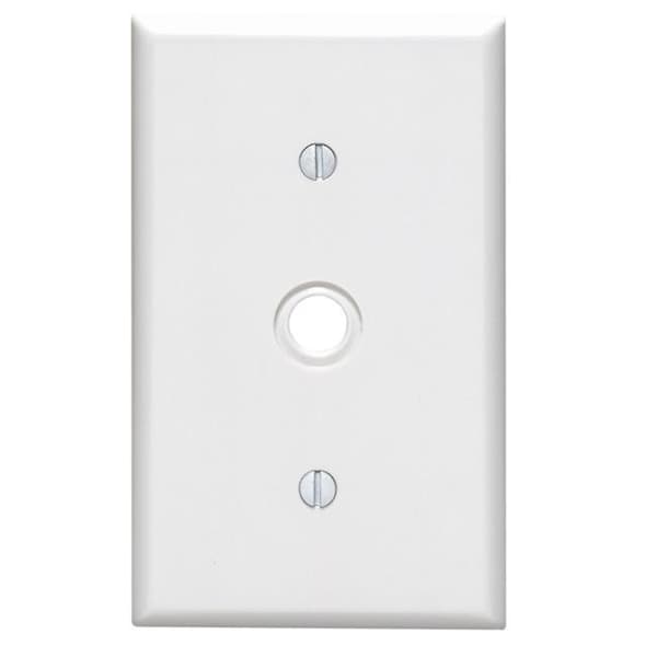 Placa de pared para cable y telecomunicaciones de plástico de 1 gang en color blanco