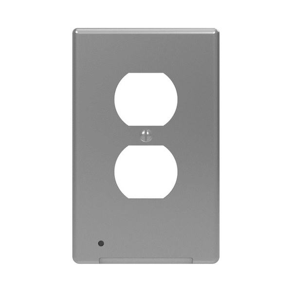 Placa de pared para luz nocturna LumiCover de plástico niquelado satinado para dúplex de 1-Gang de Light House Beauty - LI1679416