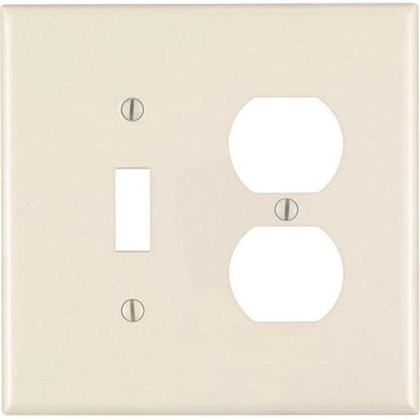 Placa de pared de 2 gang Toggle y Duplex en color almendra claro EZgeneration 0PJ18-00T - EZ884082