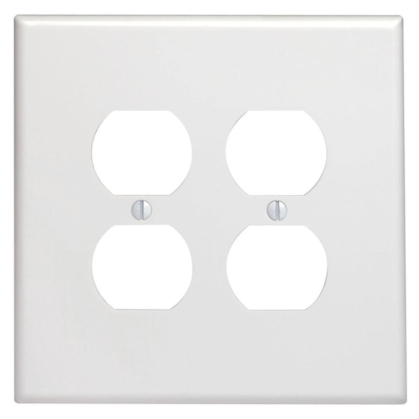 Leviton Leviton White 2 gang Thermoset Plastic Duplex Wall Plate 1 pk - 88116-000