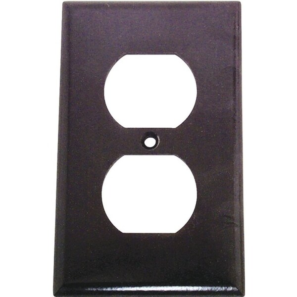 Placa para receptáculo de dispositivos de cableado Eaton Arrow Hart, 1 enchufe, termoestable, color marrón, alto brillo - 2132B-BOX