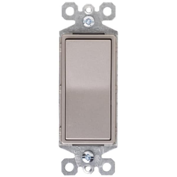 Interruptor de paleta Legrand radiant, 15 A, 120/277 VAC, Conexión por cable de empuje, Terminal de cable lateral, Níquel - TM873NICC10