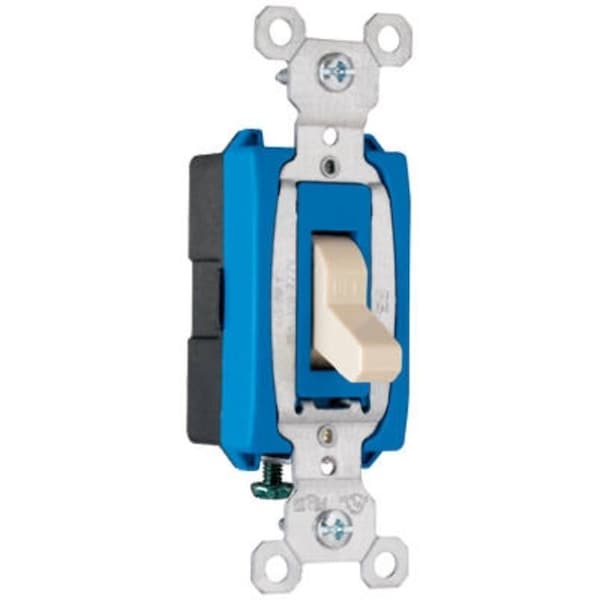Interruptor Legrand, Azul/Marfil, 15 A, 1 Polo, 120/277 VAC, Terminal de Cable Lateral - CS15AC1ICC8