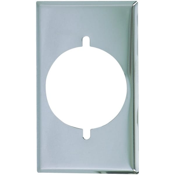 Placa de pared para toma de corriente, 1 salida, Cromo, Marfil/Blanco - 39CH-BOX