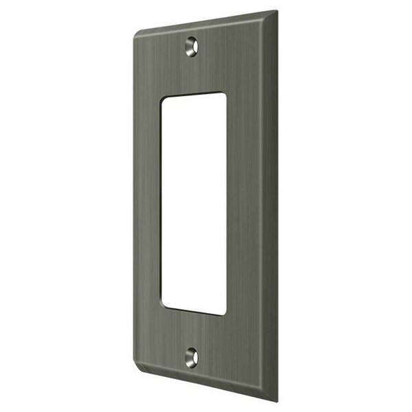 Placa de interruptor simple Deltana, Número de gángs: 1 latón sólido, Acabado de níquel antiguo - SWP4754U15A