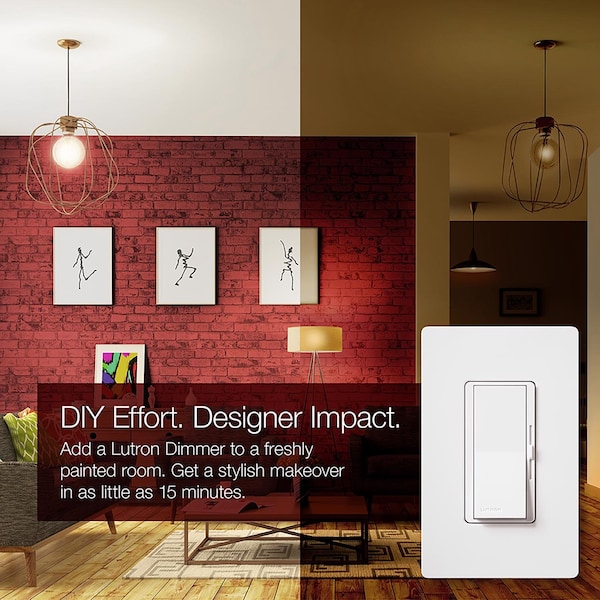 Interruptor atenuador de 3 vías Lutron Diva blanco 150 W 1 paquete - DVWCL-153PH-WH