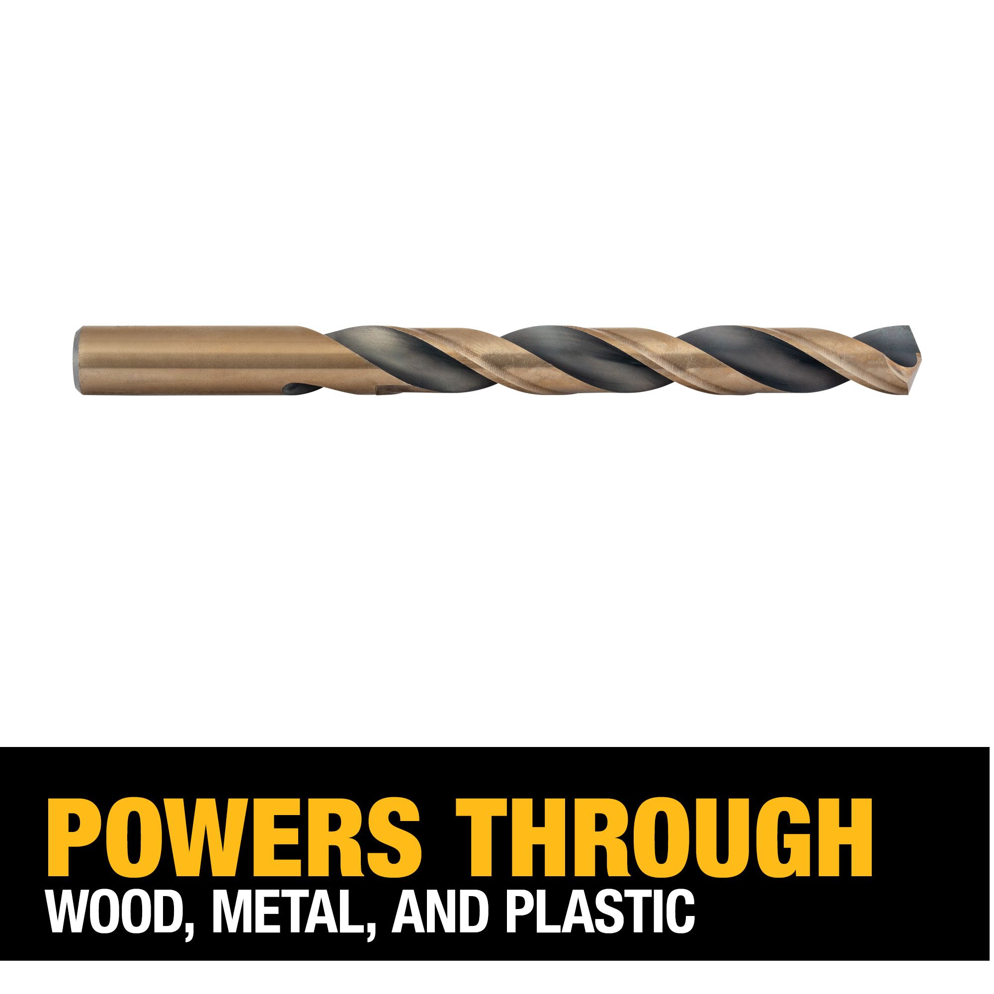 Broca helicoidal de longitud adicional DEWALT 1/2 pulgadas x 6 pulgadas con recubrimiento negro y dorado de HSS - DW1615