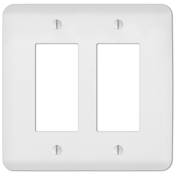 Placa de pared Livewire Perry Texturizada de 2 Gang Stamped Steel Rocker, Blanco - LI2189466