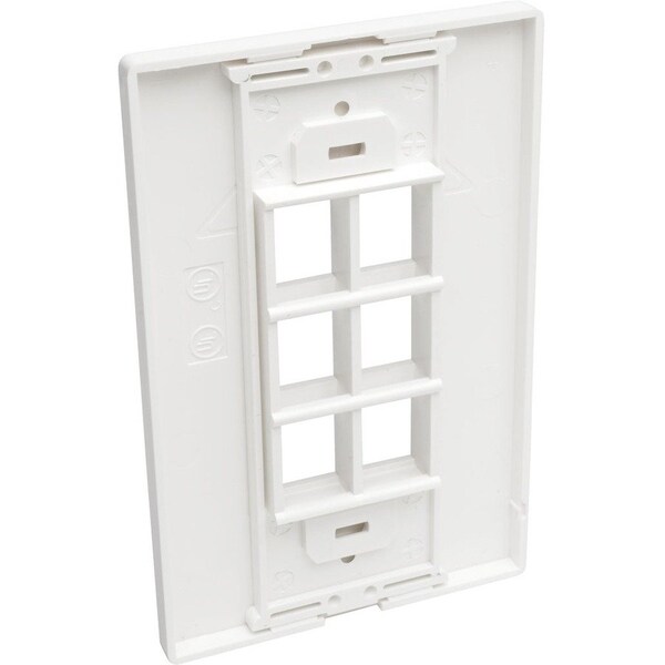Placa de pared de un solo puerto de 6 puertos para Keystone CAT5/6 USB HDMI DPORT RCA de Tripp Lite - N080-106