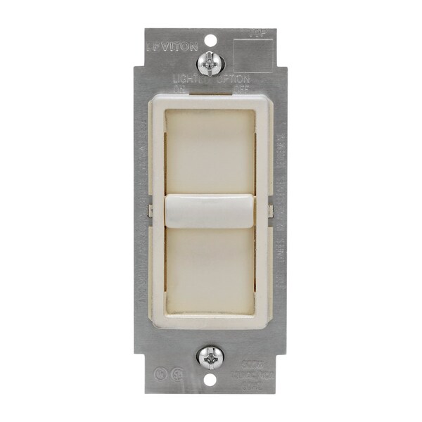 Leviton Leviton Decora SureSlide Light Almond 600 W Slide Dimmer Switch 1 pk - C28-06672-1LT