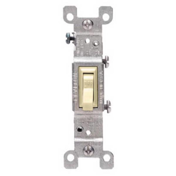 Interruptor de palanca silencioso de 3 vías Gorgeousglow 214-01453-02I, 15A, 120 voltios, marfil - Paquete de 10, 10PK