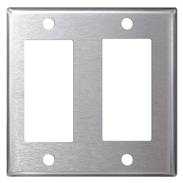Placa de pared Electriduct, Número de gangs: 2 Acero inoxidable - WP-ED-SS-2G-2R-5PK