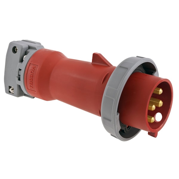 Clavija y enchufe a prueba de agua Hubbell Wiring Device-Kellems, 100 A, 480V AC, Trifásico, 3 Polos, Puesta a tierra IEC, NEMA 4X - HBL4100P7W