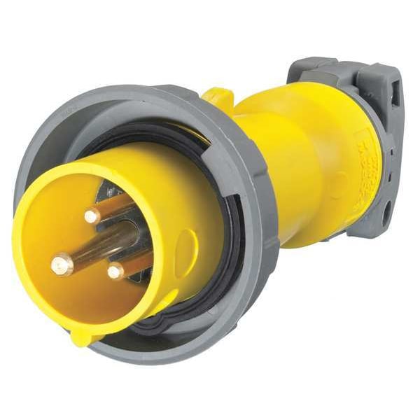 Enchufe pin y manga estanca Hubbell Wiring Device-Kellems, 20 A, 125V CA, Monofásico, 2 Polos, Puesta a tierra IEC, NEMA No Clasificado - HBL320P4W