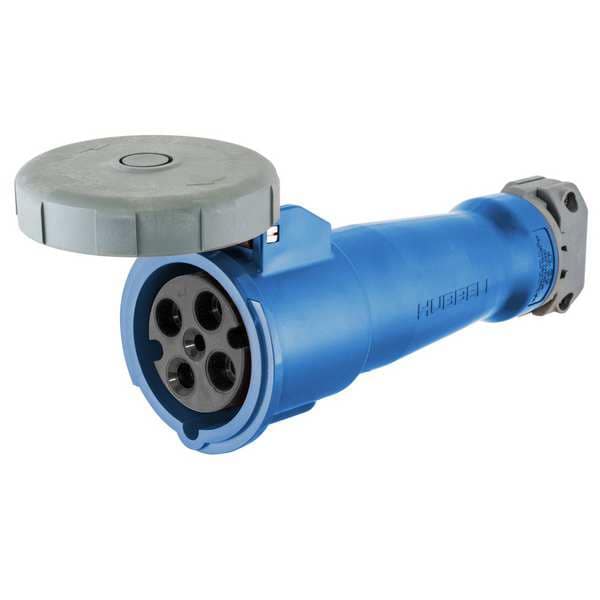 Enchufe resistente al agua de clavija y enchufe, 100 A, 250V AC, Tres fases, 3 polos, conexión a tierra IEC, NEMA 4X - HBL4100C9W