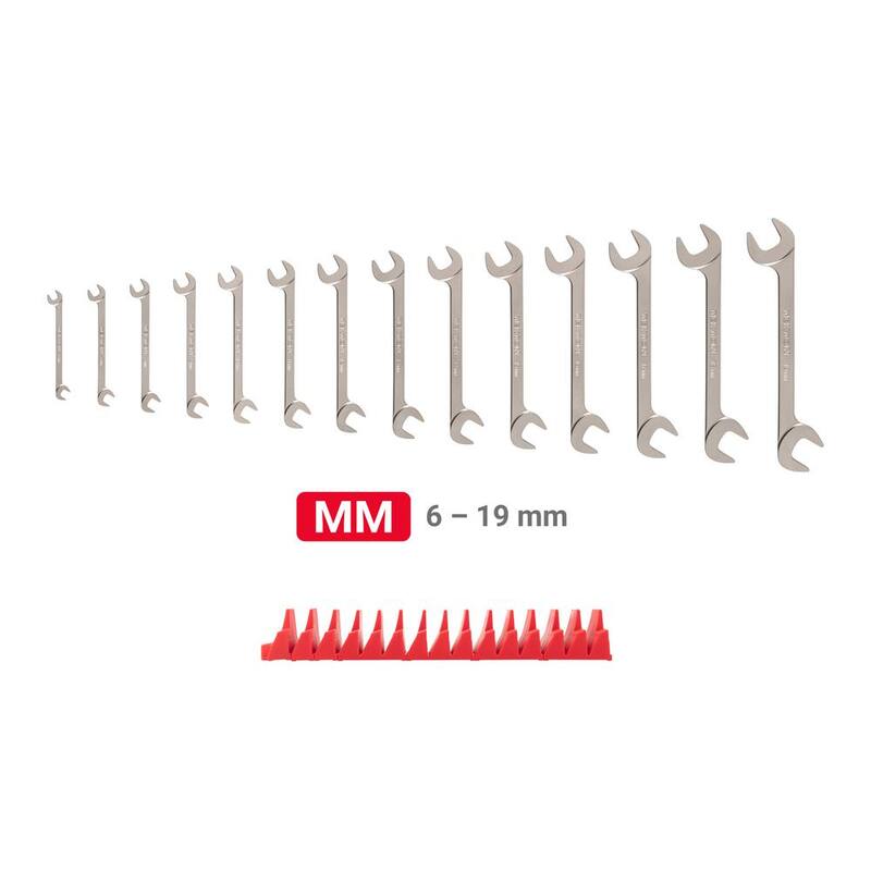Juego de Llaves de Extremo Abierto de Cabeza Angular TEKTON de 6 a 19 mm con Organizador de Llaves Modular (14 Piezas) - WAE92501
