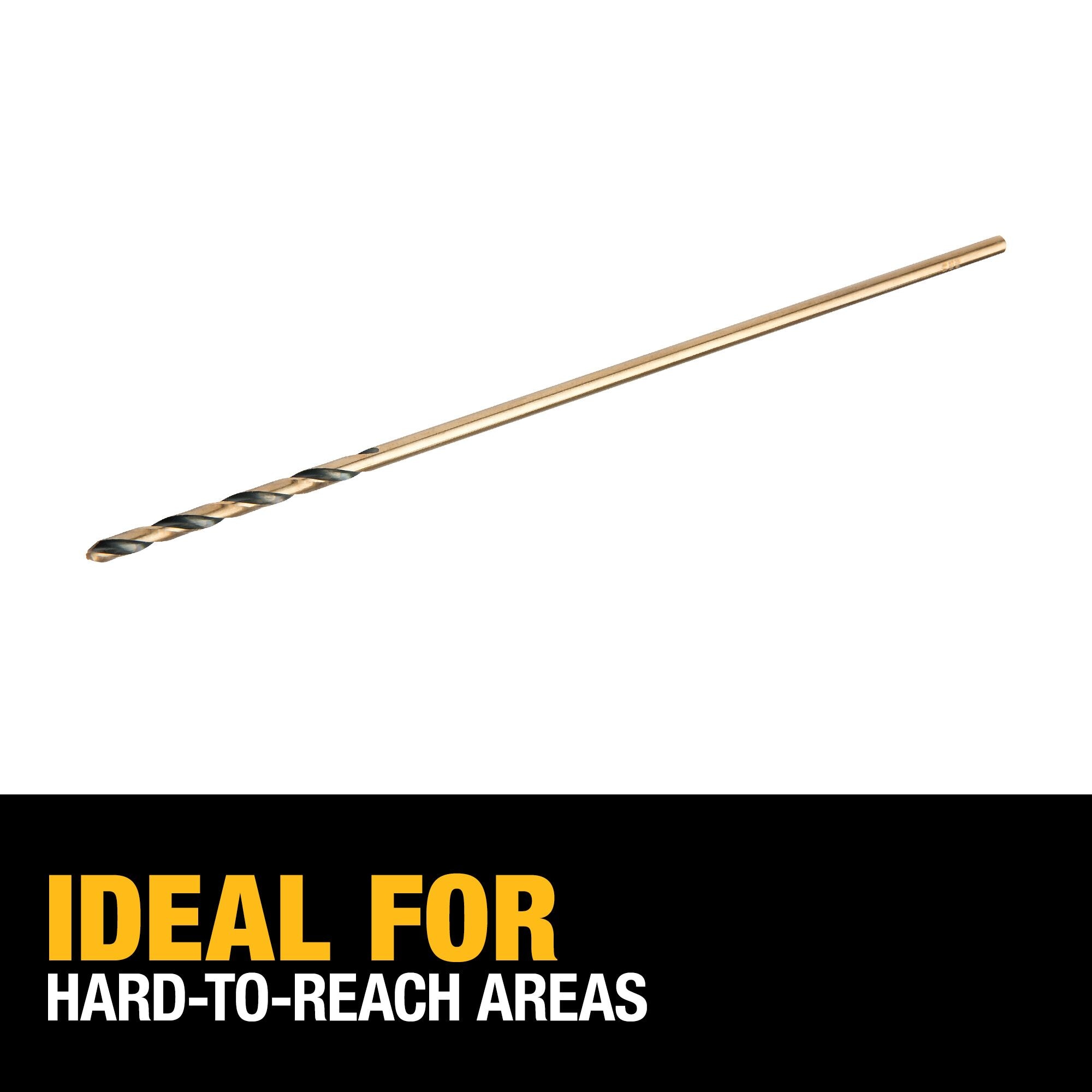 Broca helicoidal de longitud de aeronave recubierta de negro y dorado de 1/8 pulg. x 6 pulg. de DEWALT - DW1603
