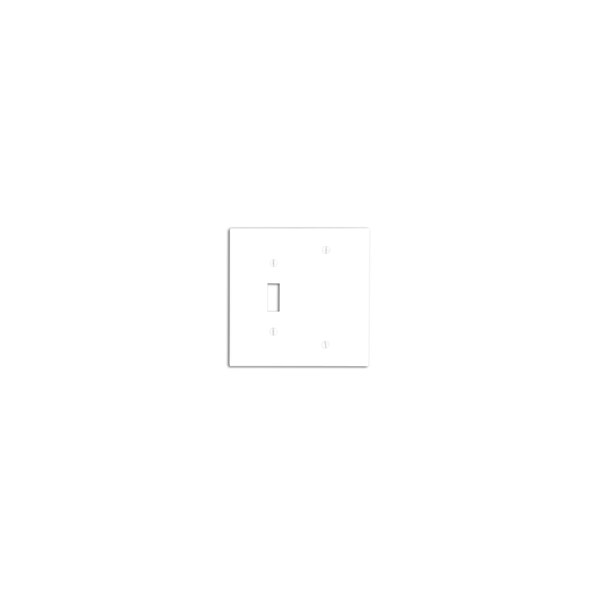 Leviton Wallplates 2 Gang 1 Tgle 1Blank Wlplt Midway White - 80506-W