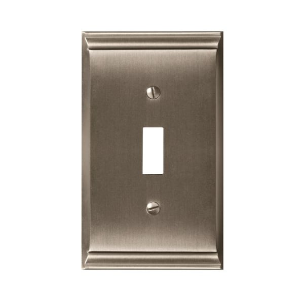 Amerock Candler 1 Toggle Wall Plates, Number of Gangs: 1 Zinc, Satin Nickel Finish - BP36500G10