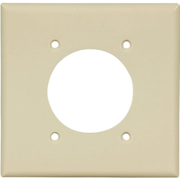 Placa de pared para tomacorriente Eaton Wiring Devices, 2 módulos, termoestable, marfil - 2168V-BOX