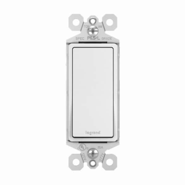 Interruptor de la serie Legrand radiant, 15 A, 120/277 V, Terminal de tornillo, Material de carcasa termoplástica, Blanco - TM870WAMCC4