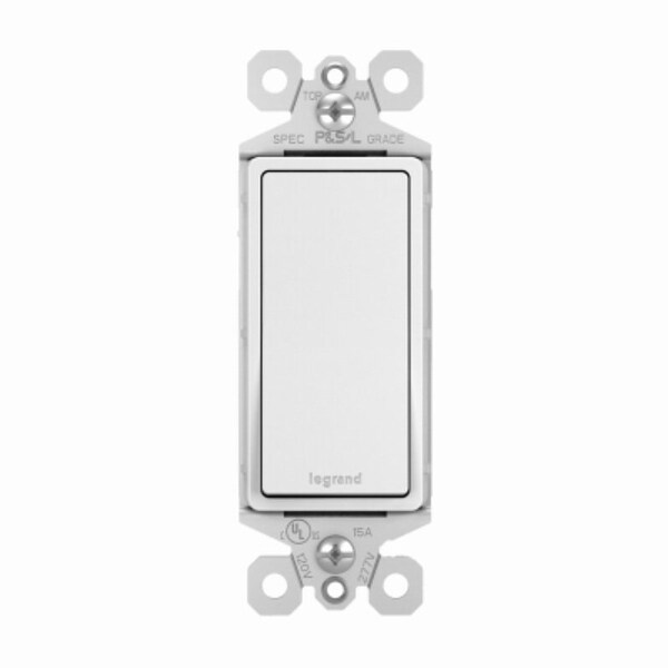 Interruptor de la serie Legrand radiant, 15 A, 120/277 V, Terminal de tornillo, Material de carcasa termoplástica, Blanco - TM870WAMCC4