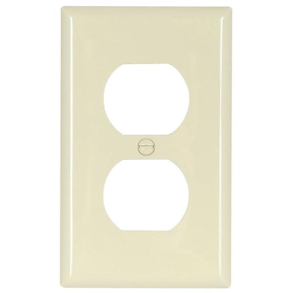 Placa para tomacorriente Eaton Wiring Devices, 4.12 pulgadas de largo, 2.34 pulgadas de ancho, 1 banda, nylon, almendra clara, alto brillo - 5132LA