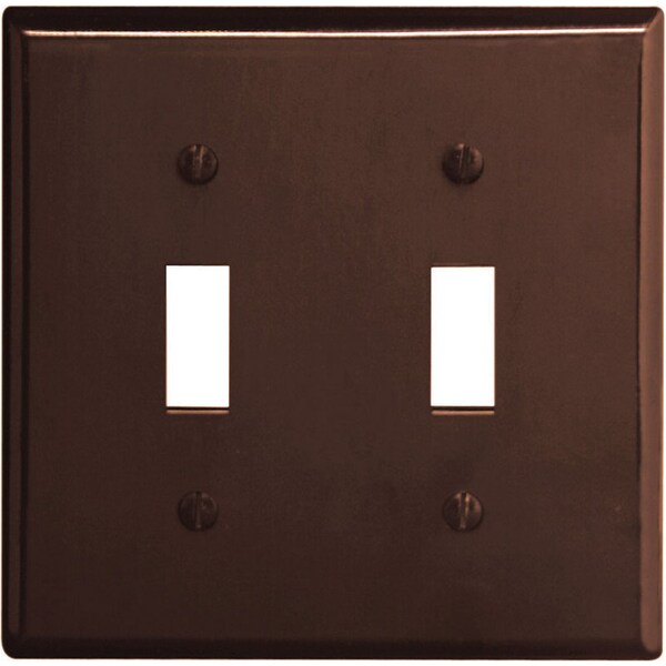 Placa de pared de palanca de plástico termoestable de 2 gang Leviton Marrón 1 pieza - 85009-000
